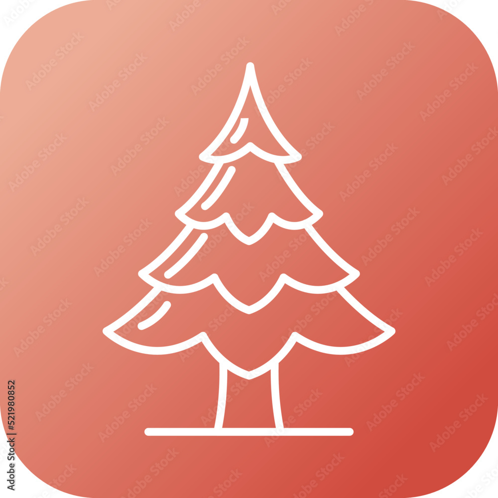 Sticker pine tree icon