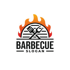 Barbecue logo design vector illustration