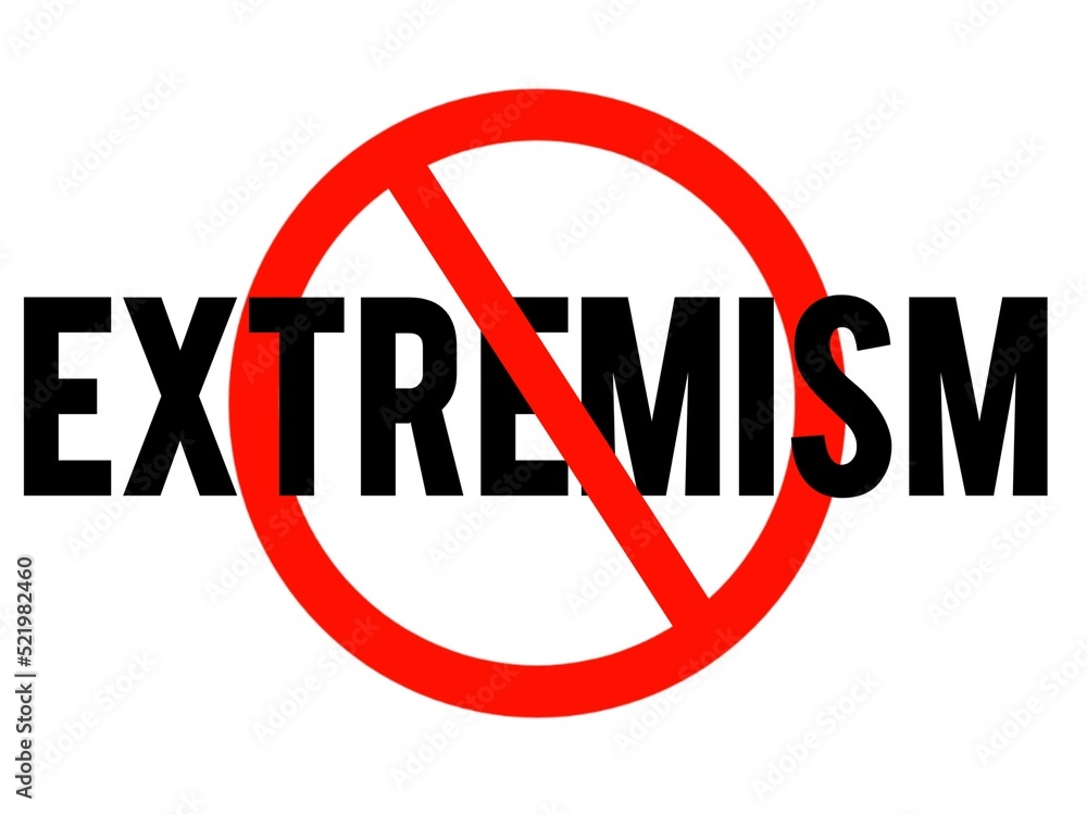 Poster no extremism sign icon , forbidden sign icon