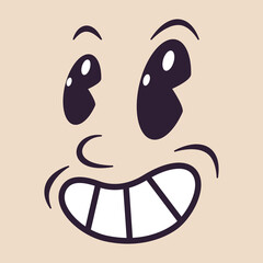 Retro cartoon mascot character element. Character creator for old, retro, vintage logo or brending.