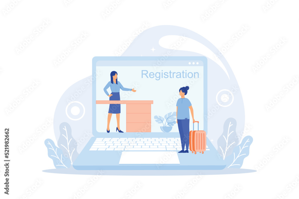 Poster enter login and password. registration page on screen. sign in to your account creative metaphor. lo
