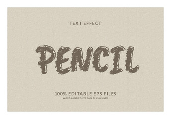 pencil sketch style editable text effect design