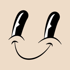 Retro cartoon mascot character element. Character creator for old, retro, vintage logo or brending.