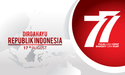 Indonesia independence day 17 august concept illustration.77 years Indonesia independence day
