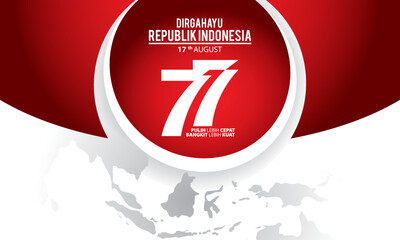 Indonesia independence day 17 august concept illustration.77 years Indonesia independence day