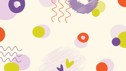 Abstract desktop background. Round, wavy heart shapes. Orange, purple design.