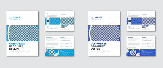 Business bi fold brochure design template. Corporate bi fold business brochure design template in A4 size | 
Corporate square bi-fold brochure design template