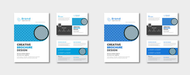 Corporate bi-fold business brochure design template Modern creative bi-fold brochure flyer design | 
Corporate square bi-fold brochure design template