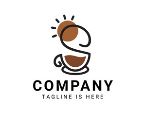 Coffee logo and letter s, logo for company