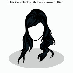 Hair icon sets collection black white handdrawn outline