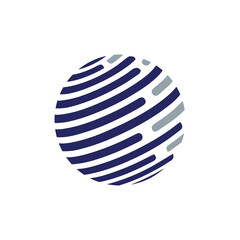 World Icon Logo Design Formed with Lines
