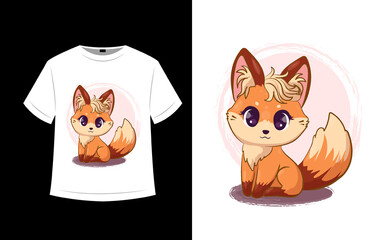 Cute fox t shirt design