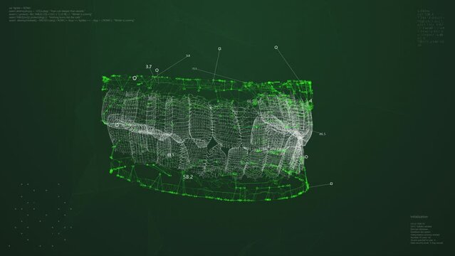 Teeth Model UI Animation. HUD medical scanning