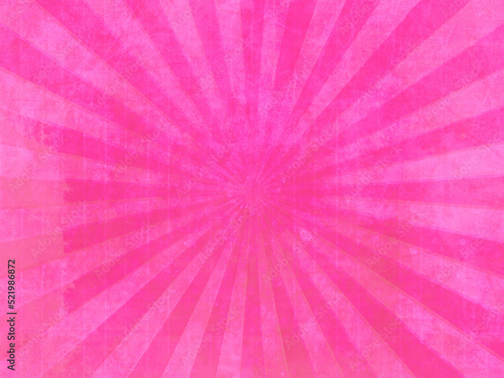 Wall mural Old paper with starburst motif. Pink background in retro style. Best for poster or overlay