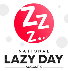National Lazy Day Wallpaper with Sleeping Sign. Day of laziness backdrop