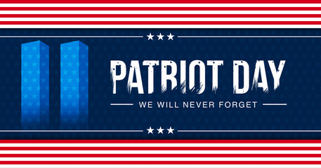 United States of America Patriot Day, We will never forget banner design. Remembering Nine Eleven Incident wallpaper