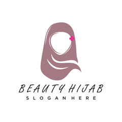 Hijab logo with unique design premium vector