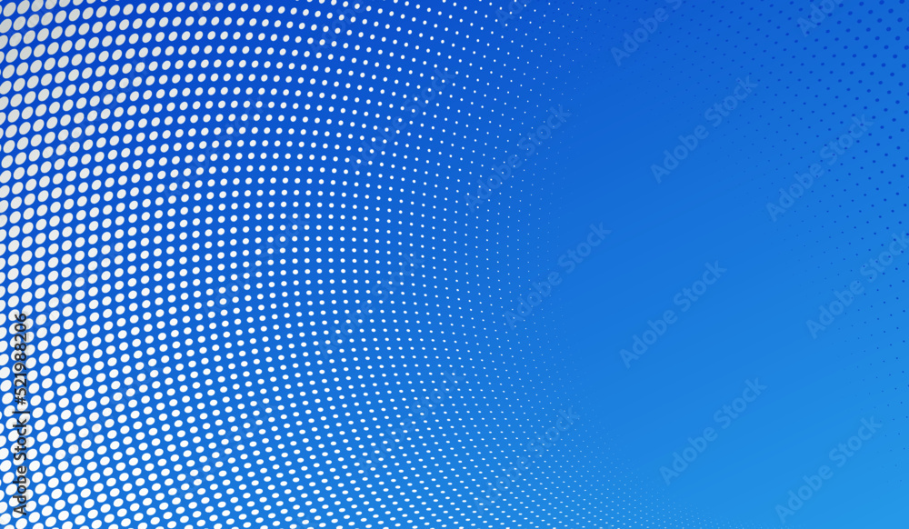 Poster blue dots in 3d perspective vector abstract background, multimedia internet information theme, wave 