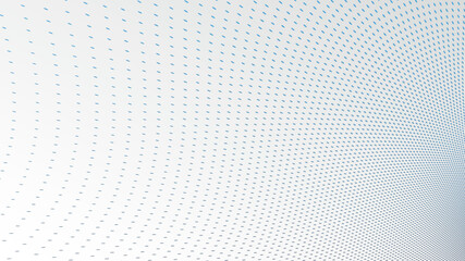 Dotted vector abstract background, blue and grey dots in perspective flow, dotty texture abstraction, big data technology image, cool backdrop.