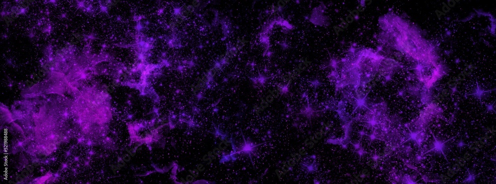 Wall mural cosmic background with a blue and pink nebula and stars. space background with realistic nebula and 