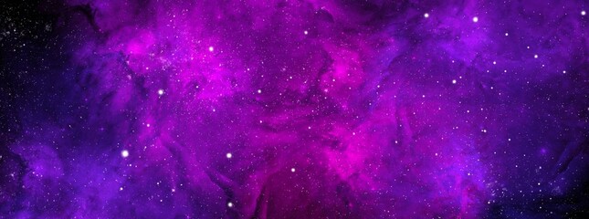 Cosmic background with a blue and pink nebula and stars. Space background with realistic nebula and shining stars. Abstract scientific background with nebulae and stars in space. 