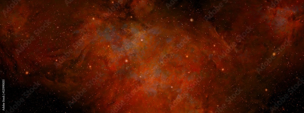 Sticker nebula and stars in night sky web banner. space background with realistic nebula and shining stars. 
