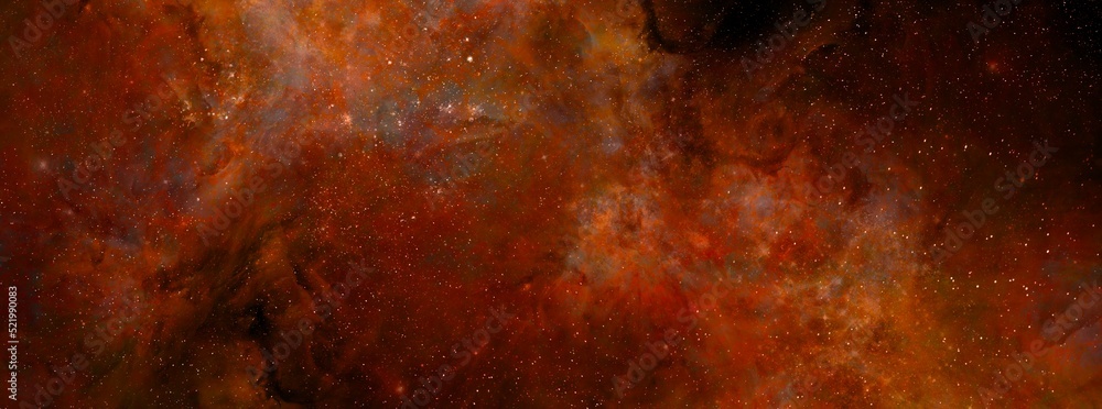 Sticker nebula and stars in night sky web banner. space background with realistic nebula and shining stars. 