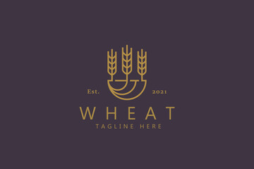 Fototapeta premium Wheat Growth Natural Life Style Logo. Food Healthy Grain Organic Product.