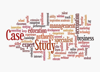 Word Cloud with CASE STUDY concept, isolated on a white background
