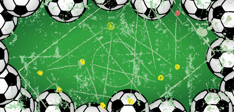 Soccer or Football illustration or template for the great soccer event this year,large copy space.Grungy vector illustration.
