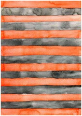 watercolor orange and black striped background for your text. Template for Halloween greeting card