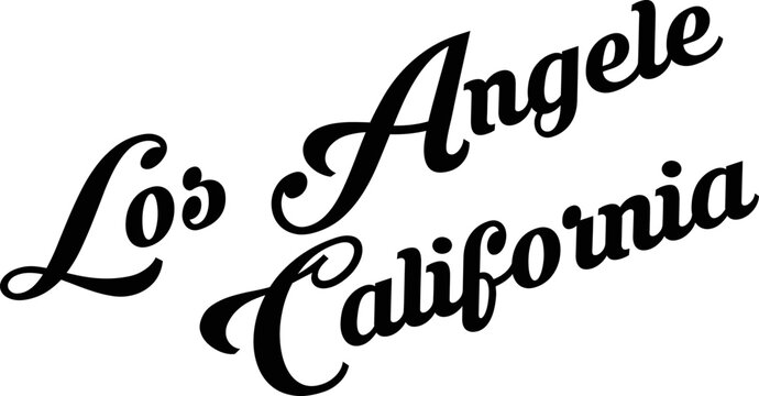 Los Angeles California, text sign illustration on white background.