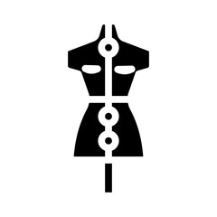 sewing mannequin glyph icon vector. sewing mannequin sign. isolated symbol illustration