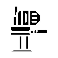 saber knife sewing glyph icon vector. saber knife sewing sign. isolated symbol illustration