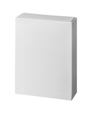 photo of white cardboard box for product design mock-up isolated on white background