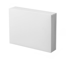 photo of white cardboard box for product design mock-up isolated on white background