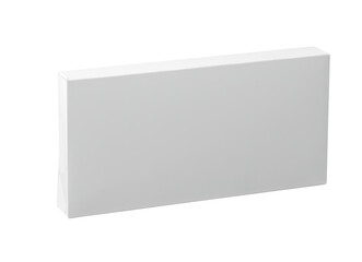 photo of white cardboard box for product design mock-up isolated on white background