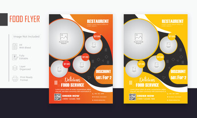Fast food flyer template design 
