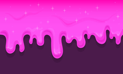 Pink slime. Glitter drip bubble gum or strawberry jelly, texture sweet berry glaze for donut cake doughnut, flow drop splash purple melt candy