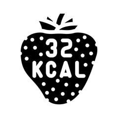 calories strawberries glyph icon vector. calories strawberries sign. isolated symbol illustration