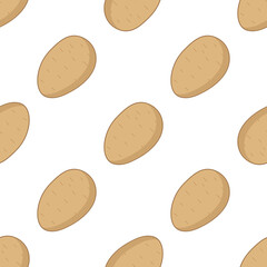 Potato pattern in the flat style on a white background
