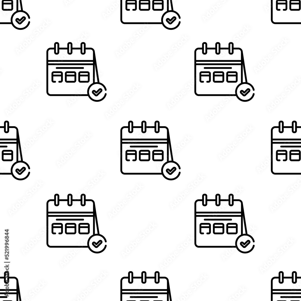 Poster calendar icon pattern. seamless calendar pattern on white background.