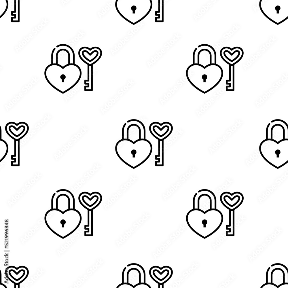 Poster padlock icon pattern. seamless padlock pattern on white background.