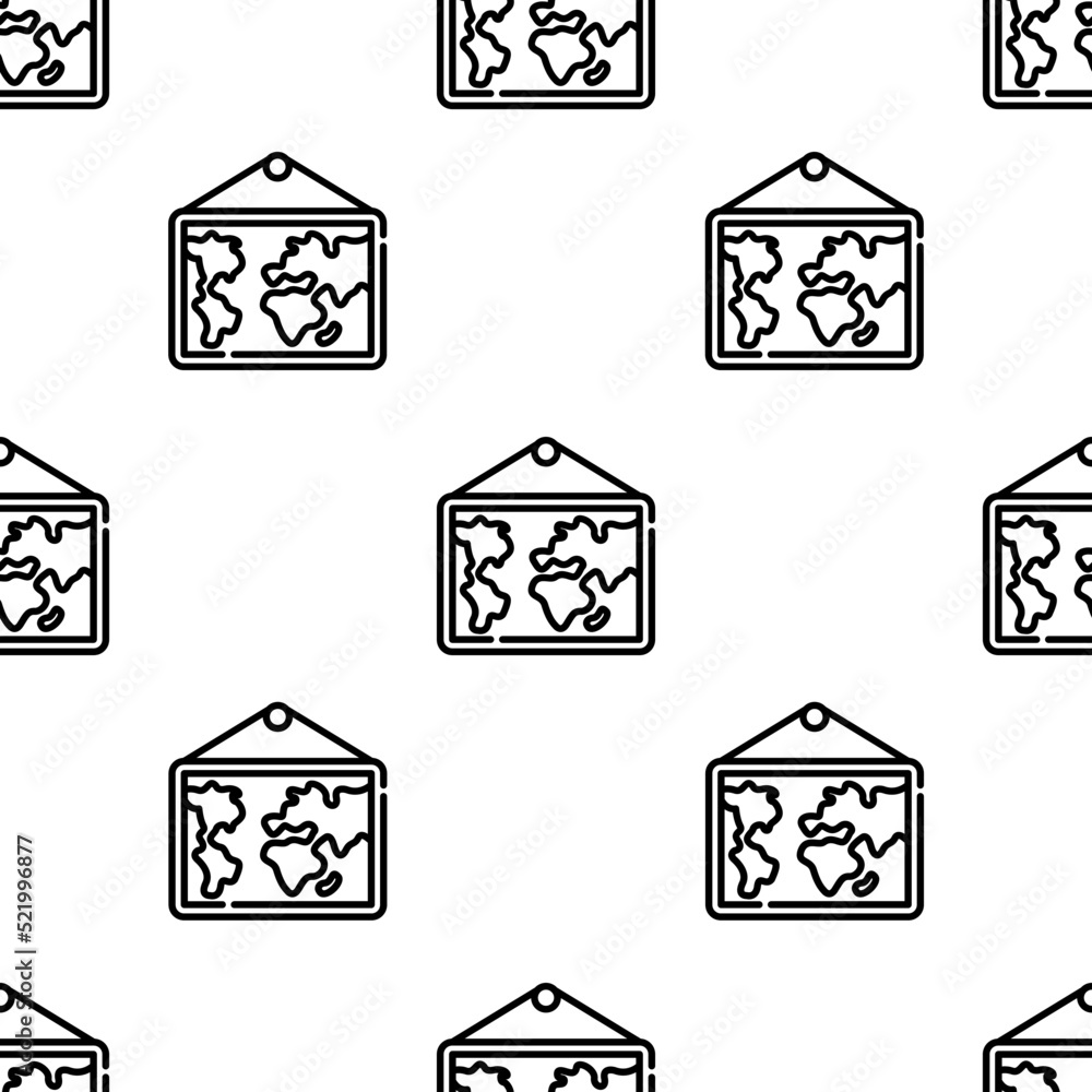 Poster map icon pattern. seamless map pattern on white background.