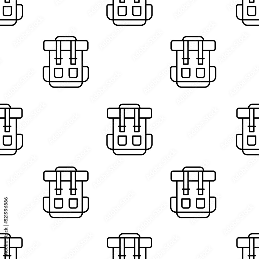 Poster backpack icon pattern. seamless backpack pattern on white background.