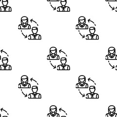 employees icon pattern. Seamless employees pattern on white background.
