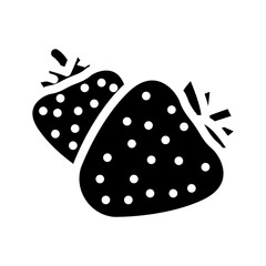 two strawberries glyph icon vector. two strawberries sign. isolated symbol illustration