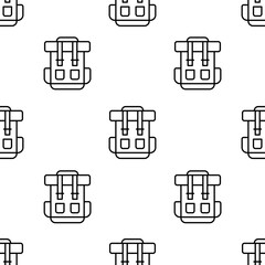 backpack icon pattern. Seamless backpack pattern on white background.