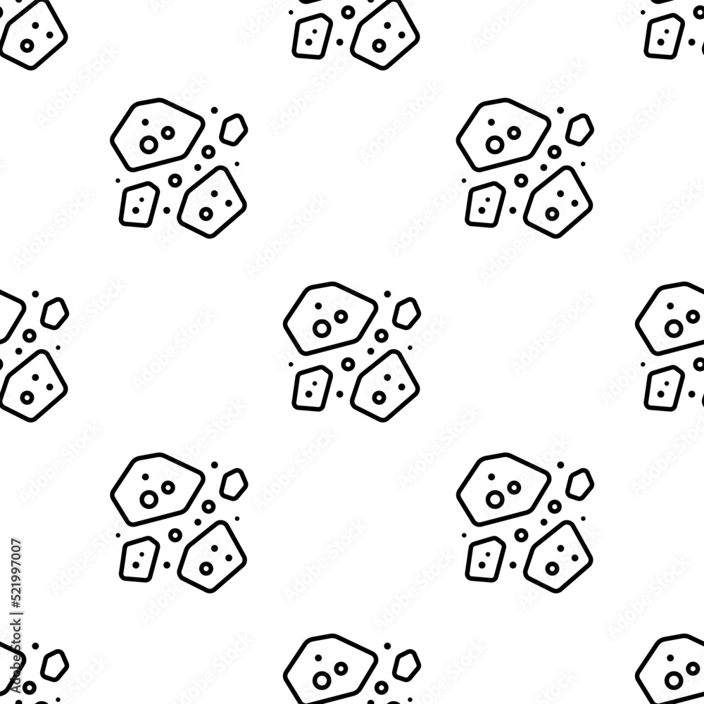 Poster asteroids icon pattern. seamless asteroids pattern on white background.