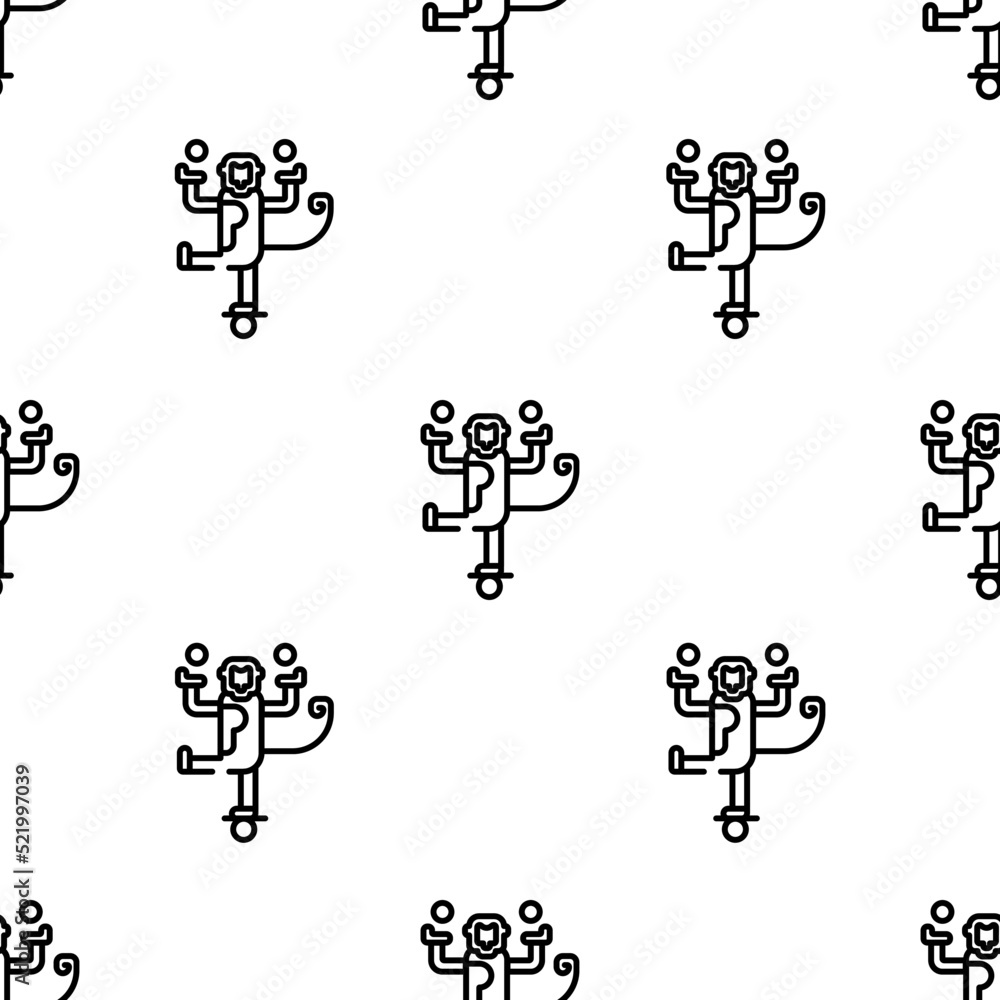 Poster monkey icon pattern. seamless monkey pattern on white background.